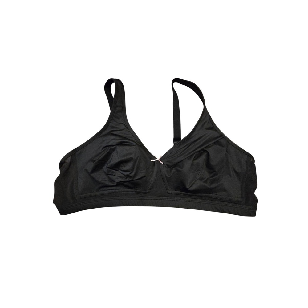 Cacique Unlined No-Wire Bra Black Mesh Wing 48B Casual Minimalist  1107982 4932